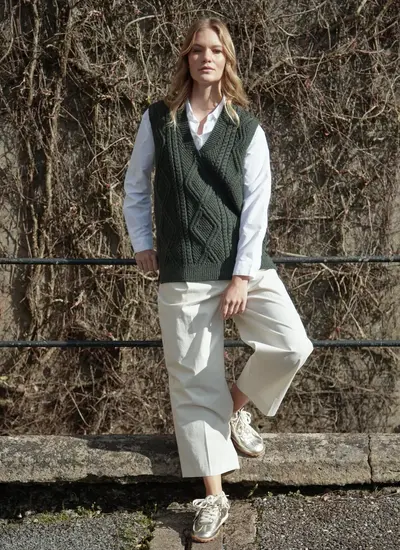 Cara Sleeveless V-Neck Sweater